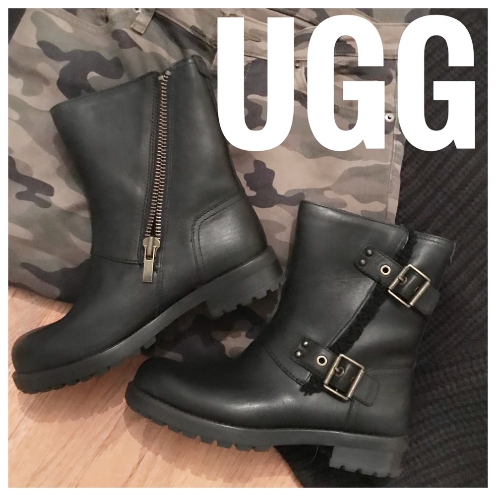 {ugg} NEW leather boots lined w/ PURE lamb’s wool